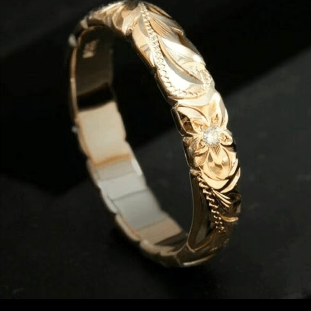 brand new 1pc Exquisite Wide Ring Detail Carving Craft size 6
